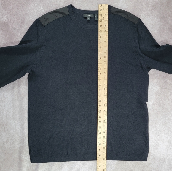 Theory Men's Black Wool Blend Crew Neck Pullover Sweater - Picture 11 of 11